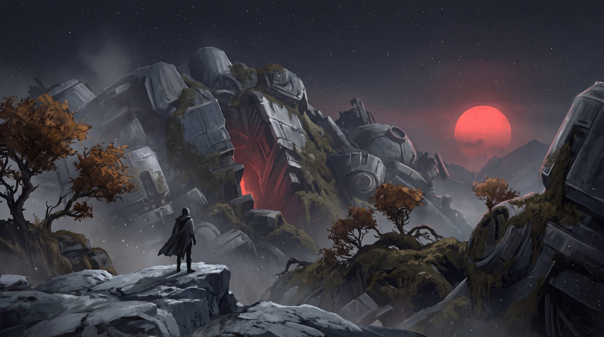 Illustration from the novel: an ember sky