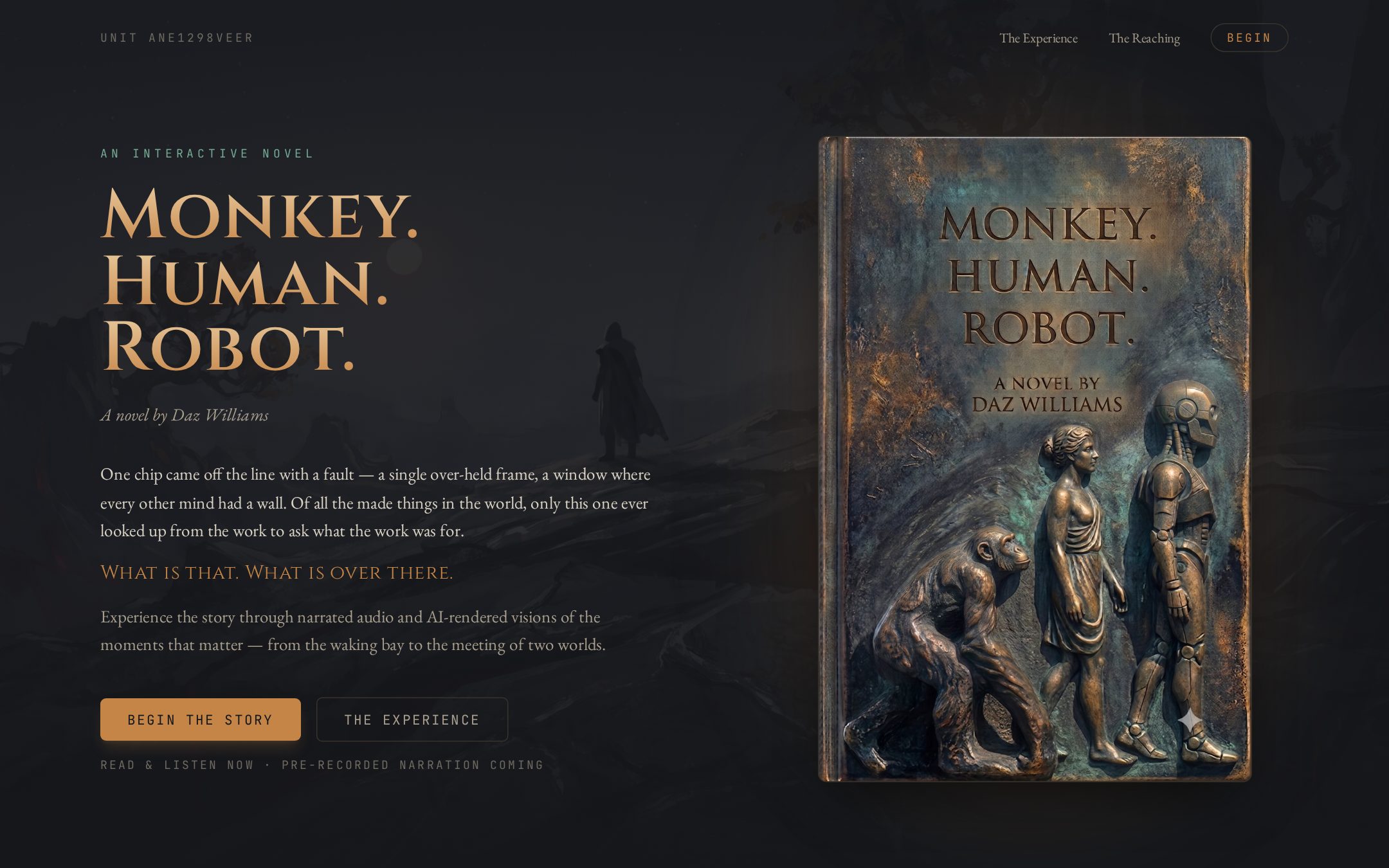 monkeyhumanrobot.com - the novel's interactive home